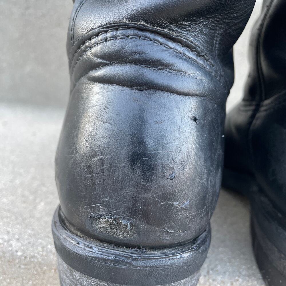 Red Wing Pecos Boots Mens 10.5 B Black Leather Vibram Work Ranch Western Pull On - Picture 14 of 16